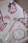 NEWBORN SET (3-PIECE) - TINY FLOWERS/RED