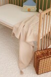 Hand Embroidered 4-Layer Muslin (90x90) Beige/Beige