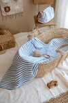 Double-Layer Muslin Blanket - Navy Blue Striped