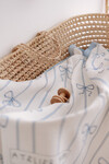 Double Layered Muslin Cover- Ribbon / Blue