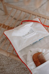 WET WIPES & CLOTH BAG - TINY FLOWERS/RED