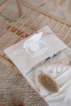 WET WIPES & CLOTH BAG - TINY FLOWERS/PINK