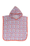 MUSLIN PONCHO - TINY FLOWERS/RED