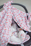 STROLLER COVER - TINY FLOWERS/RED