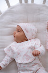 Newborn Beanie - Toile De Jouy /Pink