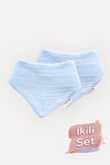 2 Piece Muslin Baby Bib Set - Baby Blue