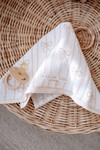 Muslin Baby Blanket and 3 Piece Diaper Set - Ribbon / Beige