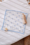 Muslin Baby Blanket and 3 Piece Diaper Set - Ribbon / Blue