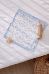 Muslin Baby Blanket and 3 Piece Diaper Set - Toile de Jouy / Blue