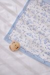 Muslin Baby Blanket and 3 Piece Diaper Set - Toile de Jouy / Blue