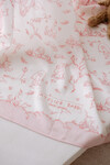 Muslin Baby Blanket and 3 Piece Diaper Set - Toile de Jouy / Pink