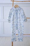 Cotton Satin Jumpsuit - Toile De Jouy / Blue